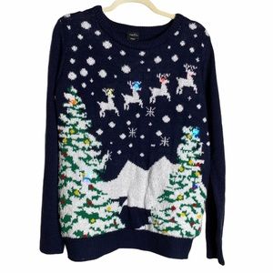 Rue21 Sweaters Rue2 Classic Christmas Sweater With Lights Blue M Poshmark Rue 21 Christmas Sweater